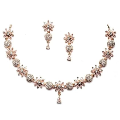 Elegant Diamond Necklace and Earring Set