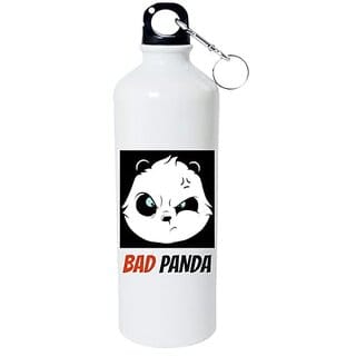 Printzkala Classic Bad Panda Printed Sipper Bottle - 600ml -for Kids - Girls - Boys - and Friends - Perfect Water Bottle for School