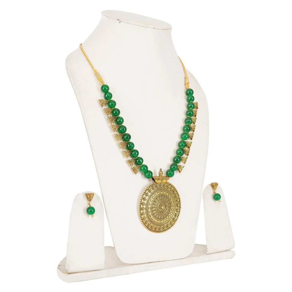 Green Pearl Necklace set , Elegance Nacklace