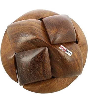 BuzyKart® Hand-Crafted Wooden Jigsaw Soccer Ball 3D Brain Teaser Puzzle Game