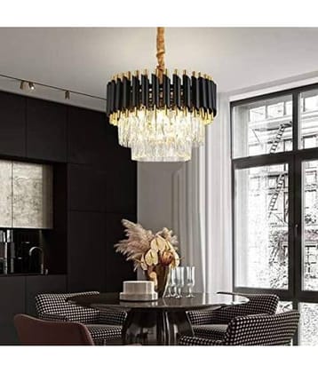 Somil Metal Hanging Chandeliers Pendant Black - Pack of 1
