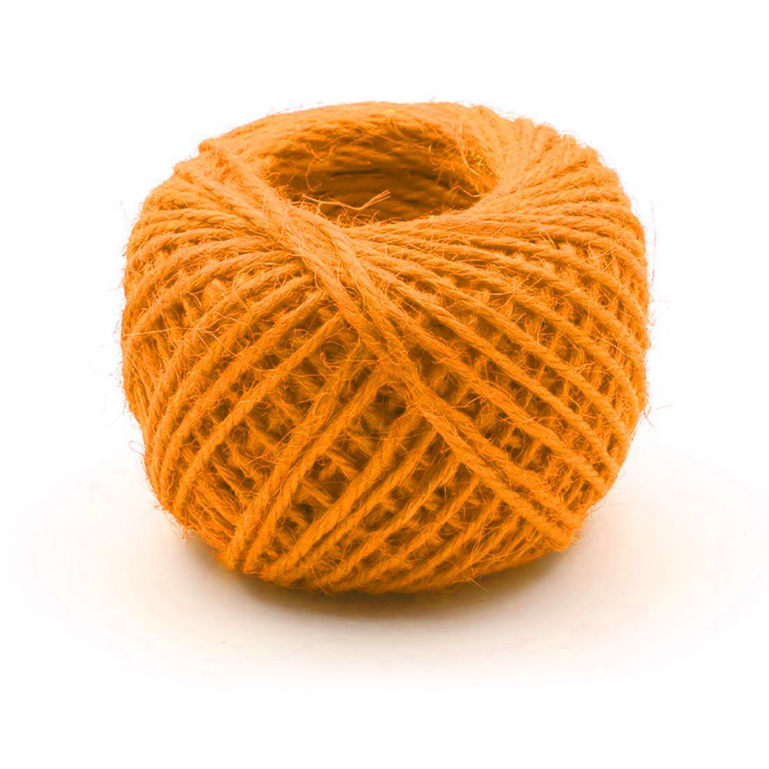 Jute Twine String 50 Meter Roll - Orange Color 3 Ply - 2mm Diameter