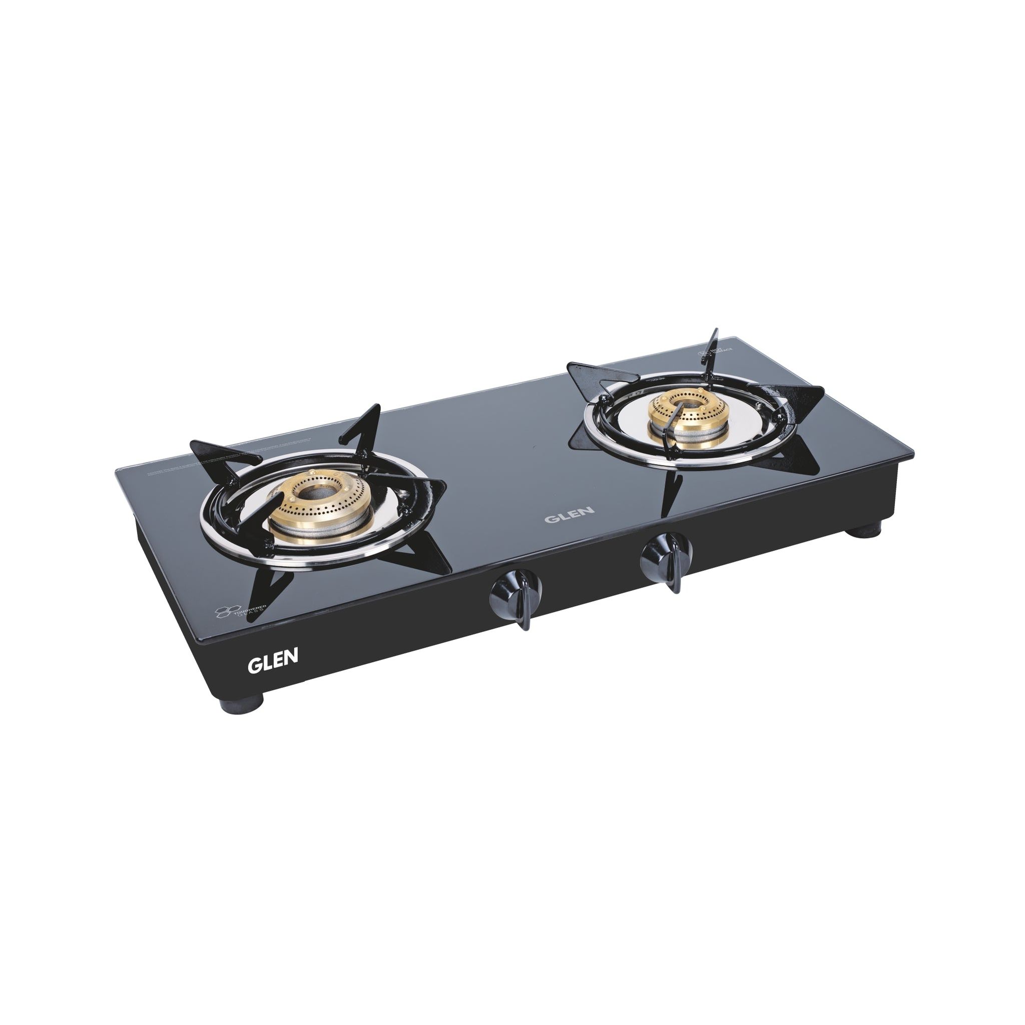 2 Burner  Glass Gas Stove Junior with Brass Burner (CT1020GTJUBB)