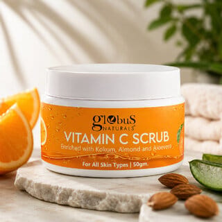 Globus Naturals Vitamin C Face Scrub  Removes Dead Skin  Impurities  Brightening  Hydrating Formula  50gm
