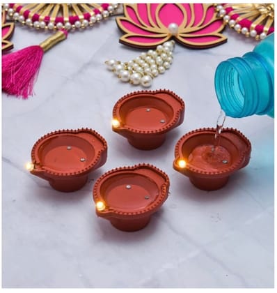 Smokeless LED Diyas | Water Diya | Censor Diyas-Set of 12