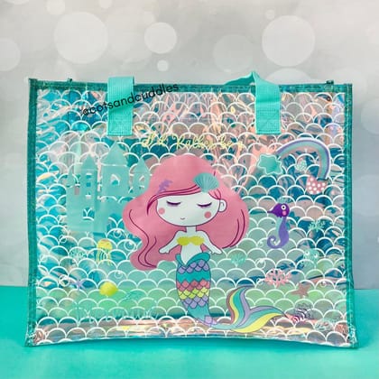 Premium Quality Printed Multipurpose Holographic Tote Bag (Big)-Mermaid