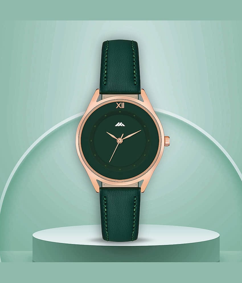 Trex Green PU Analog Womens Watch
