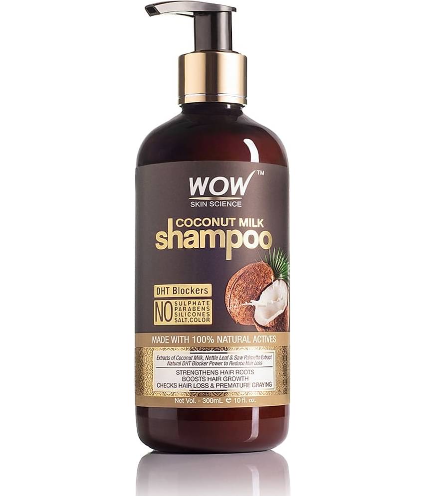 WOW Skin Science Coconut Milk Shampoo (New) - No Parabens, Sulphate, Silicones, Color & Salt - DHT BLOCKERS - 300mL