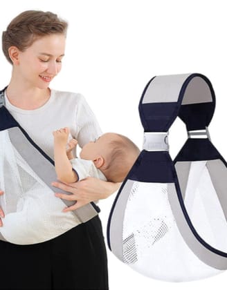 Breathable Baby Sling Carrier for Comfort-1. Baby Sling Carrier Adjustable Baby Holder Carrier Baby Half Wrapped Sling Hip Carrier Breathable Cotton Mesh Fabric for Newborn
