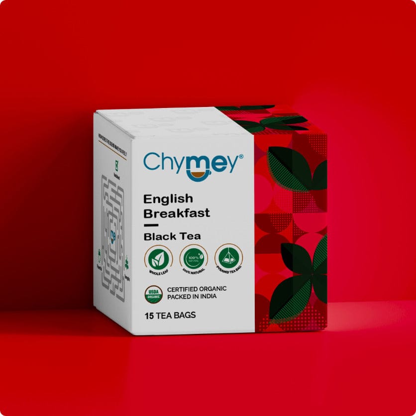 Chymey Organic English Breakfast Black Tea Bags: 15 Pyramid Tea Bags-15 Tea Bags