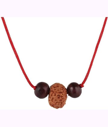 Astrodidi 9 Mukhi Indonesian Java Rudraksha (Small Size) With Red Chandan Beads