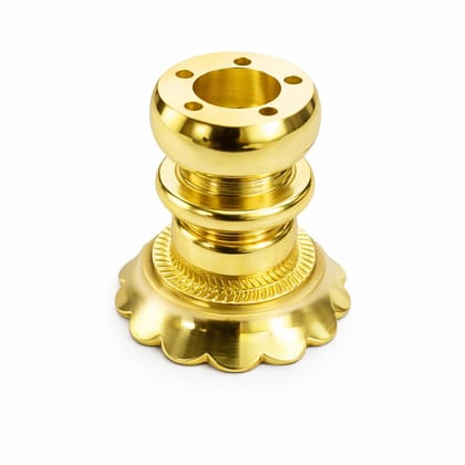 Brass Multi-Use Dhoop & Incense Stick Holder | 3-in-1 | Loban Stand - Decorative Traditional Pooja Agarbatti Stand with Floral Base � Attractive Golden Finish Candle Holder