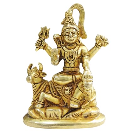 Brass Shiv Ji Idol Statue for Home Temple & Pooja, Height : 5.7 Inch (BSMAS1670 E)