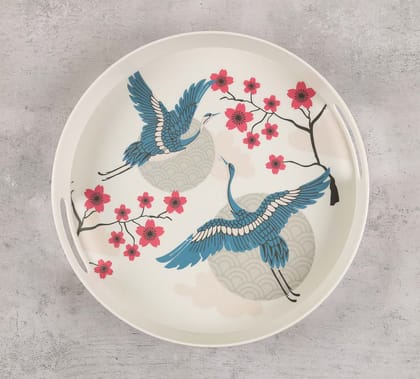 India Circus Aerial Moments Round Small Bamboo Tray