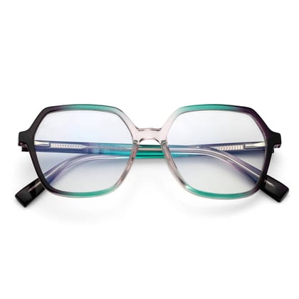 PERKEY Square Full Rim Blue Cut Light Glasses for Women - OPTL0019-C2-Medium / Clear / Multicolor
