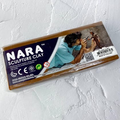 Nara Sculpture Clay in Terracota Colour of 454 Grams | for Professional Sculptures & Model Makers | Oil Based Modelling Material
