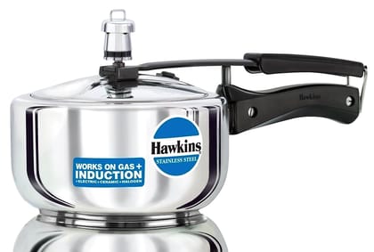 Hawkins Stainless Steel Induction Pressure cooker, 2 Litre(B25) (Capacity - 2ltr) by Mahavir Home Store