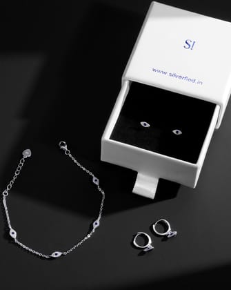 Evil Eye Protection - Jewellery Set - Gifting Bundle-Bracelet + Hoops