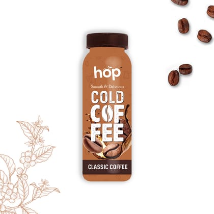 HOP Smooth & Delicious Classic Cold Coffee, 200 ml - Pack of 12