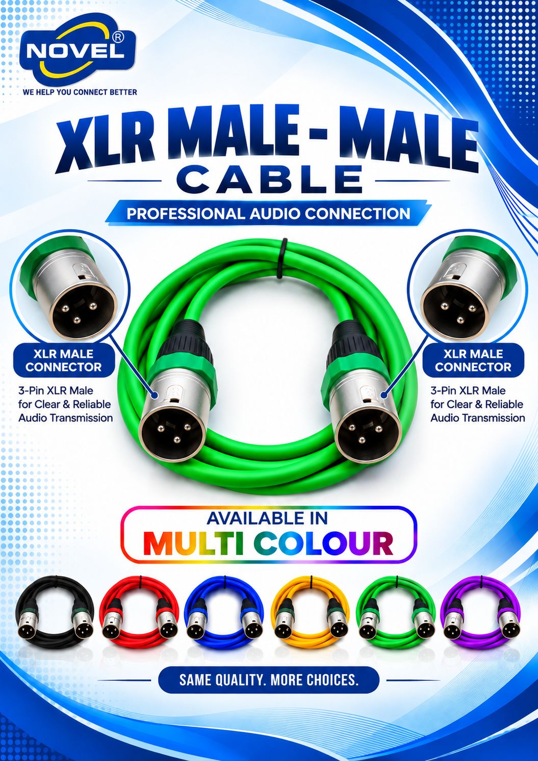 NOVEL XLR MALE - XLR MALE CABLE 1.5 YARD