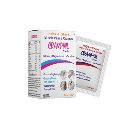 Westcoast Crampnil Sachet helps to relieve muscle pain, Joint Pain & Cramps calcium + Magnesium + L- Carnitine, Vitamin B5, Vitamin B6, promotes strong nervous & immune Systems, Relieves Leg Cram