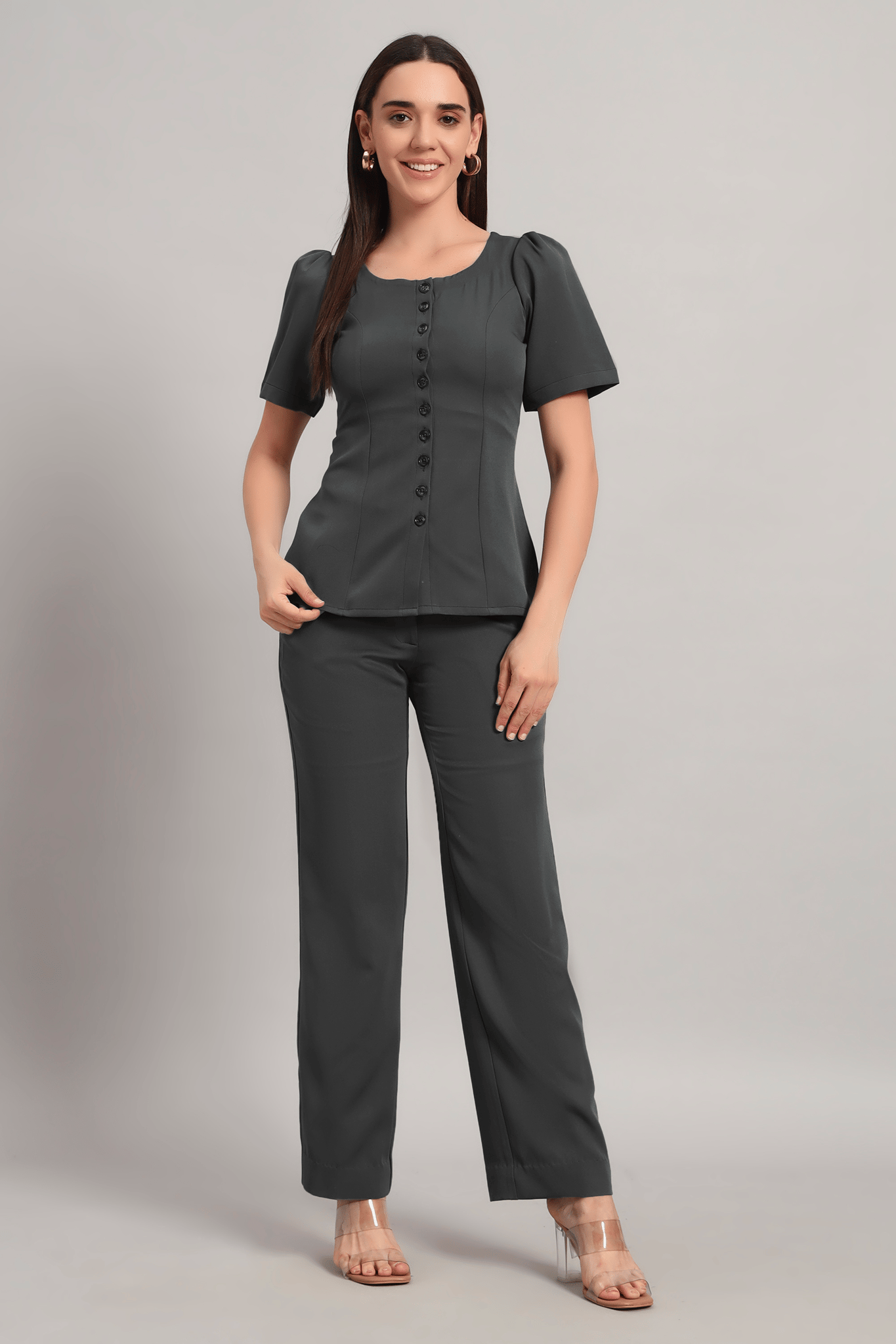 Ease Mode Co-ord, Bluish Gray-XS / XS
