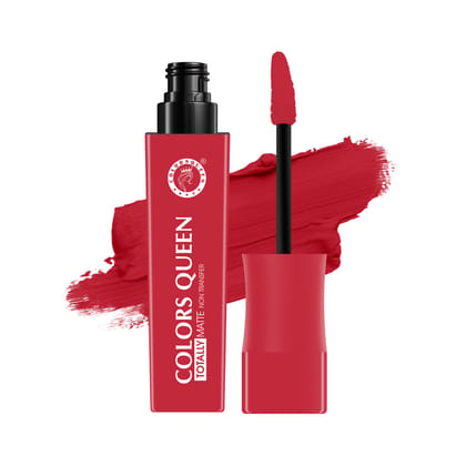 Colors Queen Totally Matte Liquid Lipstick | Intense Color Payoff, Lightweight & Comfortable, One Swipe Application | Long Lasting, Non Transfer Liquid Lipstick for Women (04 - Coral Camp, 7.5g) Colors Queen Totally Matte Liquid Lipstick | Intense Color 