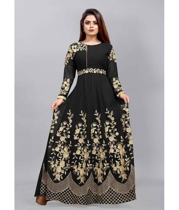 Aika Women Georgette Embellished Ethnic Dress ( Black )