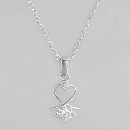 Silver zircon Necklace-Necklace