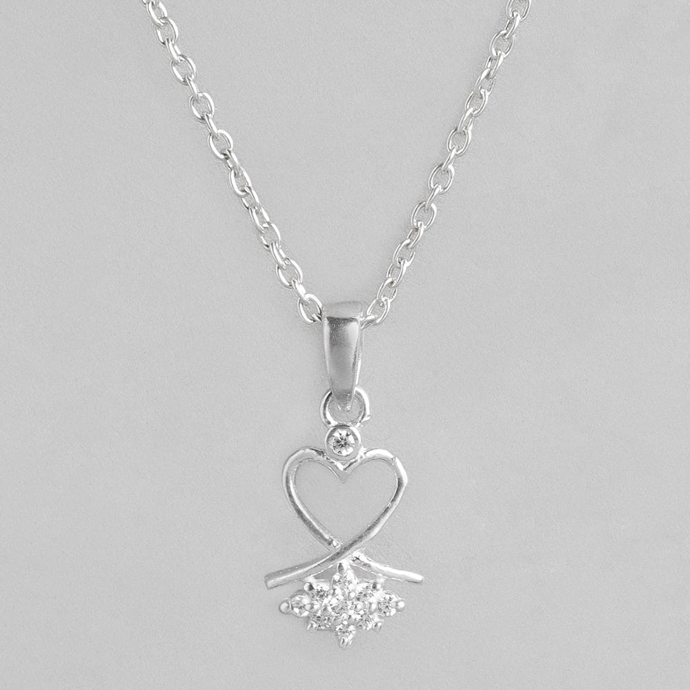 Silver zircon Necklace-Necklace