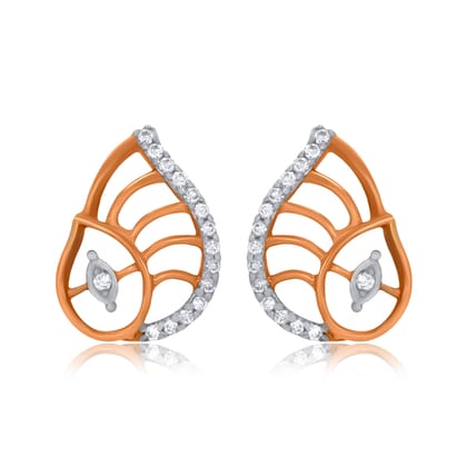 Senco Gold Sparkling Winged Diamond Studs (2.9 gram / 0.19 Ct / GH-VVS-VS / 14K Rose Gold)