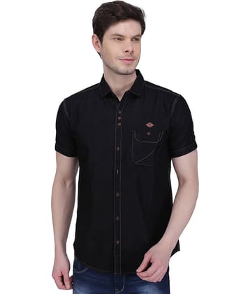 Kuons Avenue Denim Slim Fit Men's Casual Shirt - Black ( Pack of 1 )