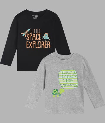 ETCHED DESIGN Pack of 1 Boys Cotton T-Shirt ( Multicolor )