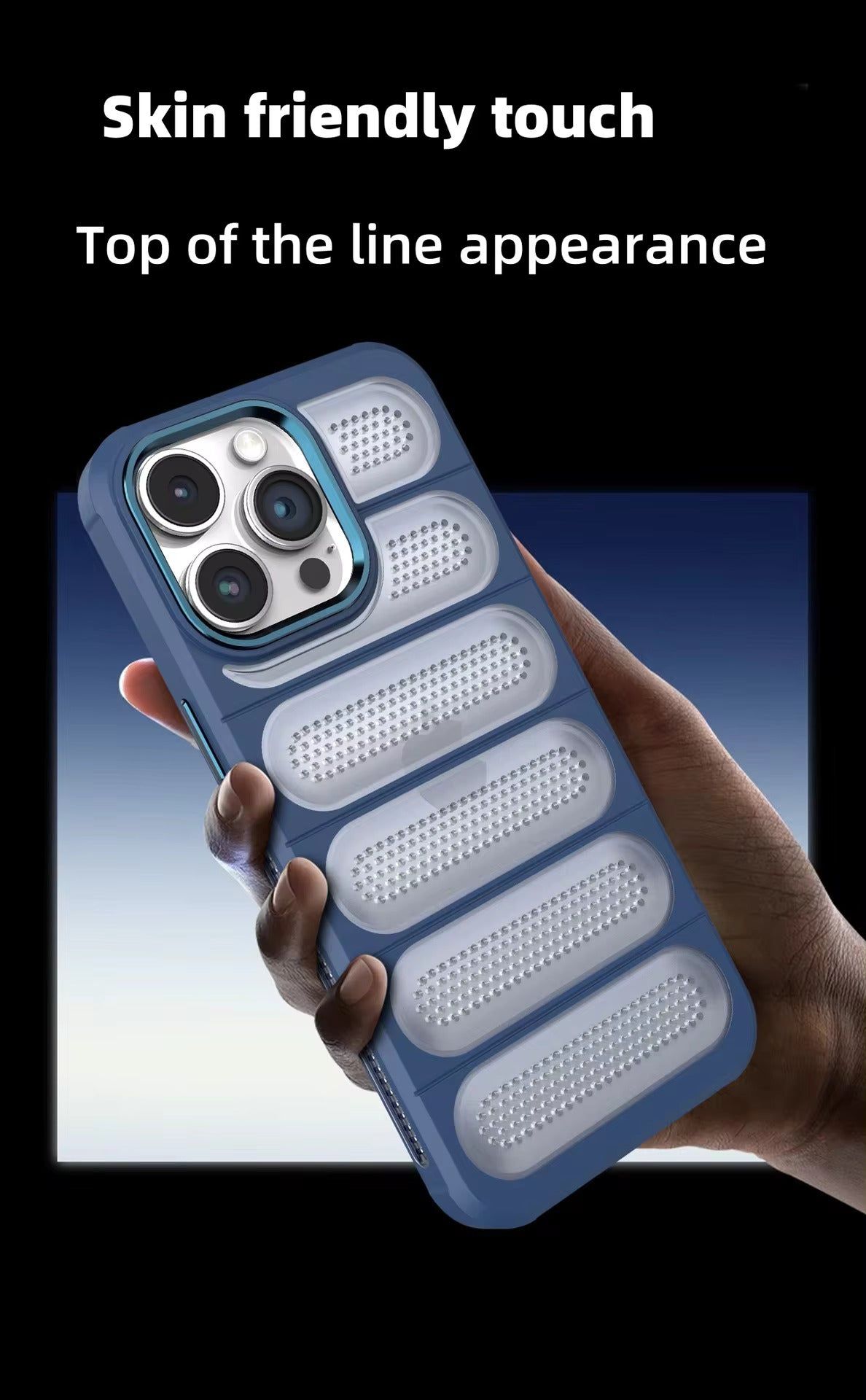 Valente Premium Shockproof iPhone 14 Case with Rugged Grip - Heavy Duty Protection and Non-Slip Design-Navy