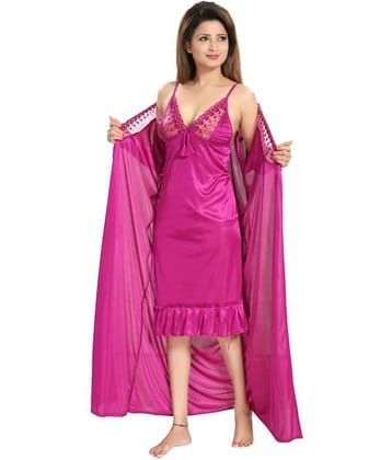 Reposey Satin Nighty & Night Gowns - Purple