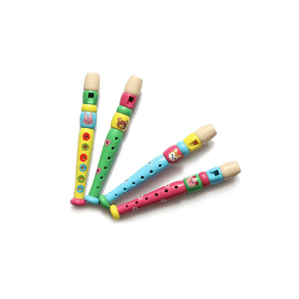 Toddler Educational Toy Kids Musical Instrument Wooden Flute Whistle Toy-Pack of 1