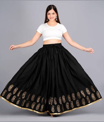 JFT JAIPUR FABTEX - Black Cotton Women's A-Line Skirt ( Pack of 1 )