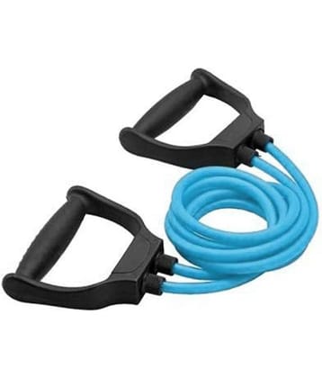 Double Toning Resistance Tube Heavy Quality Exercise Band for Stretching, Full Body Workout, Home Gym and Toning with Bag for Men and Women(BLUE)