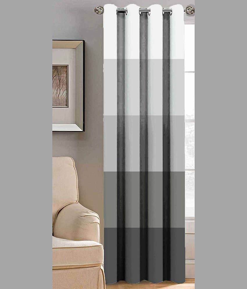 BELLA TRUE Printed Curtain 9 ft Pack of 1 Grey