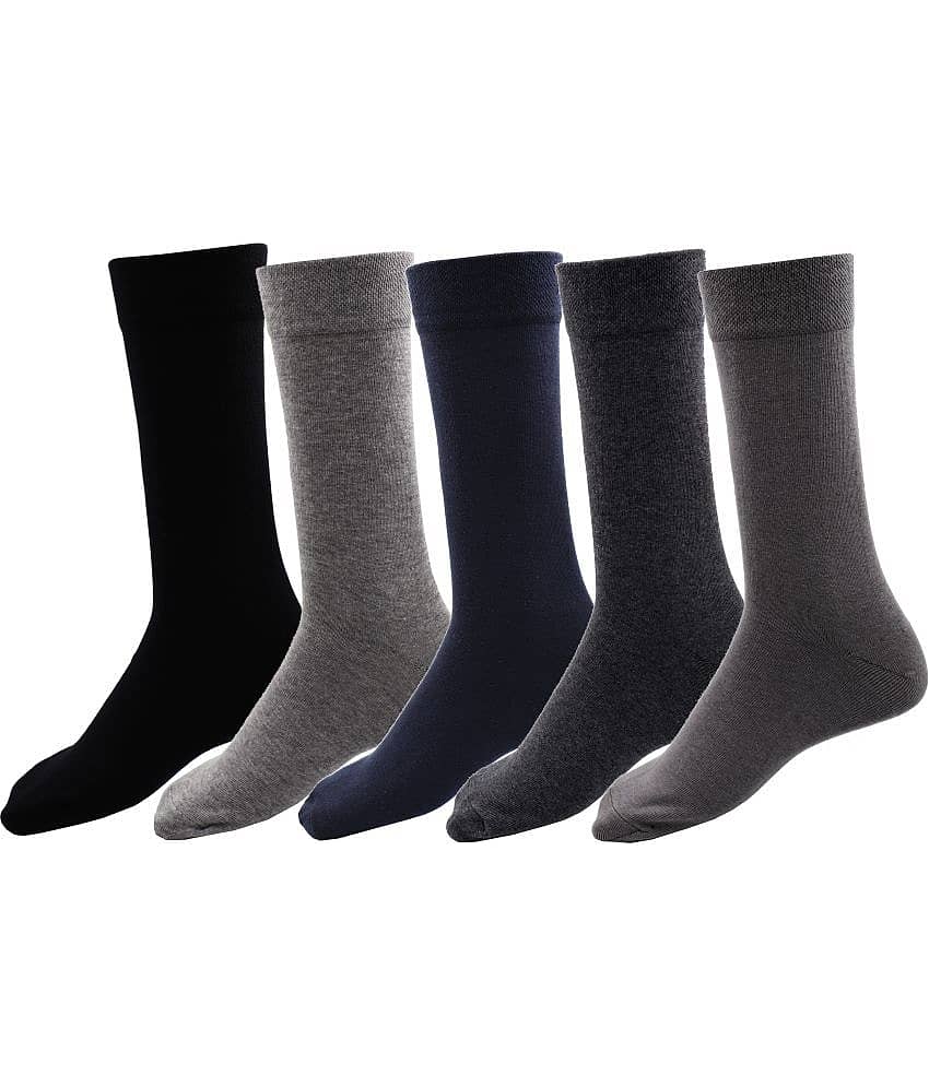 RC. ROYAL CLASS - Cotton Men's Solid Multicolor Mid Length Socks ( Pack of 5 )