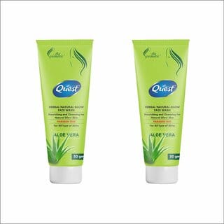 Quest Herbal Natural Glow Aloe vera Face Wash (pack of 3)50gm