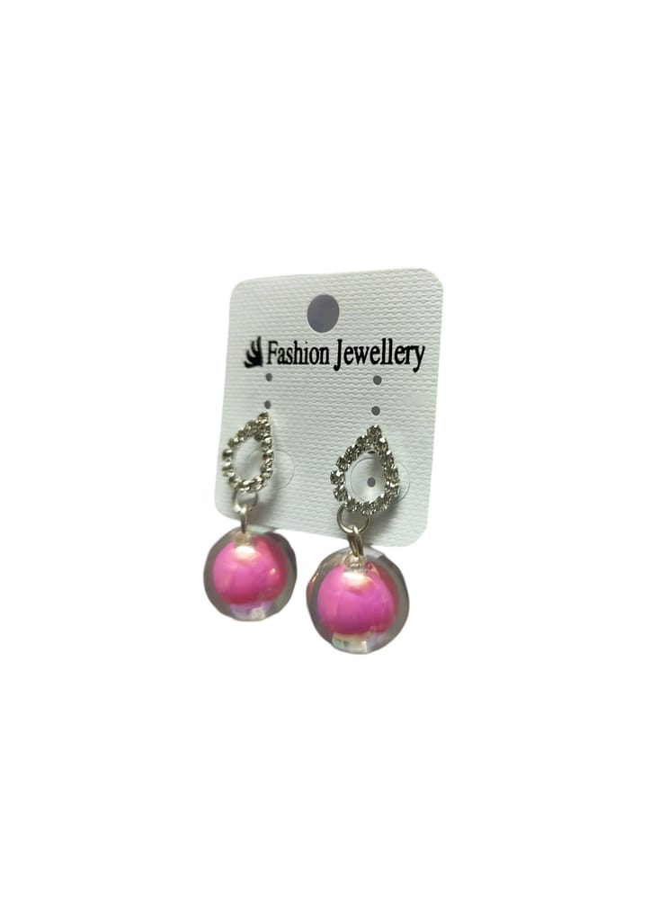 Fashion Jewelry Pink Rhinestone Dangle Earrings