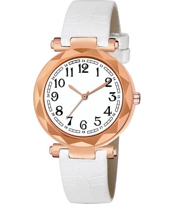 DECLASSE - White Leather Analog Womens Watch