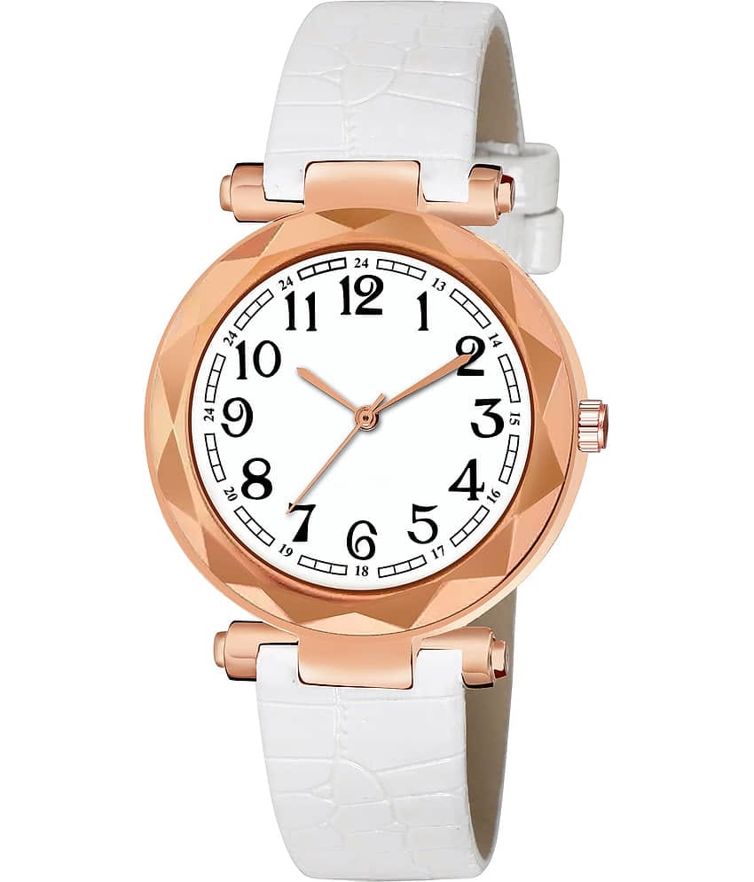 DECLASSE - White Leather Analog Womens Watch