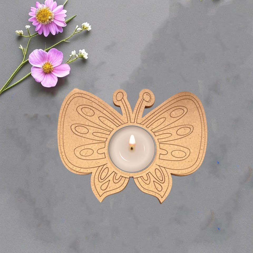 Dbeautify's DIY Butterfly MDF Tealight Candle Holder