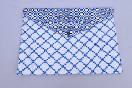 Handwoven Taat Fabric Document Holder File Folder with Flap Button Closure Handwoven Taat Fabric Document Holder File Folder with Flap Button Closure