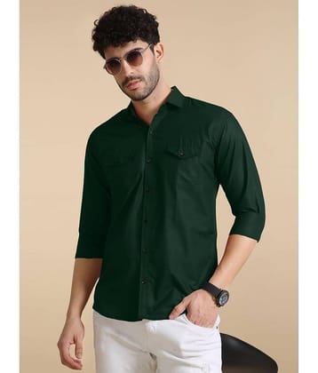 P&V CREATIONS Cotton Blend Slim Fit Solids Full Sleeves Men's Casual Shirt - Lime Green ( Pack of 1 )