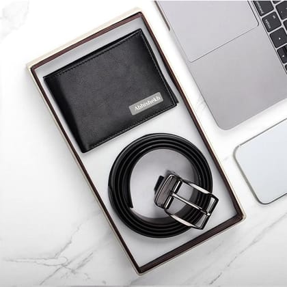 Personalized Gift : Stylish Personalized Wallet & Belt Combo for Men