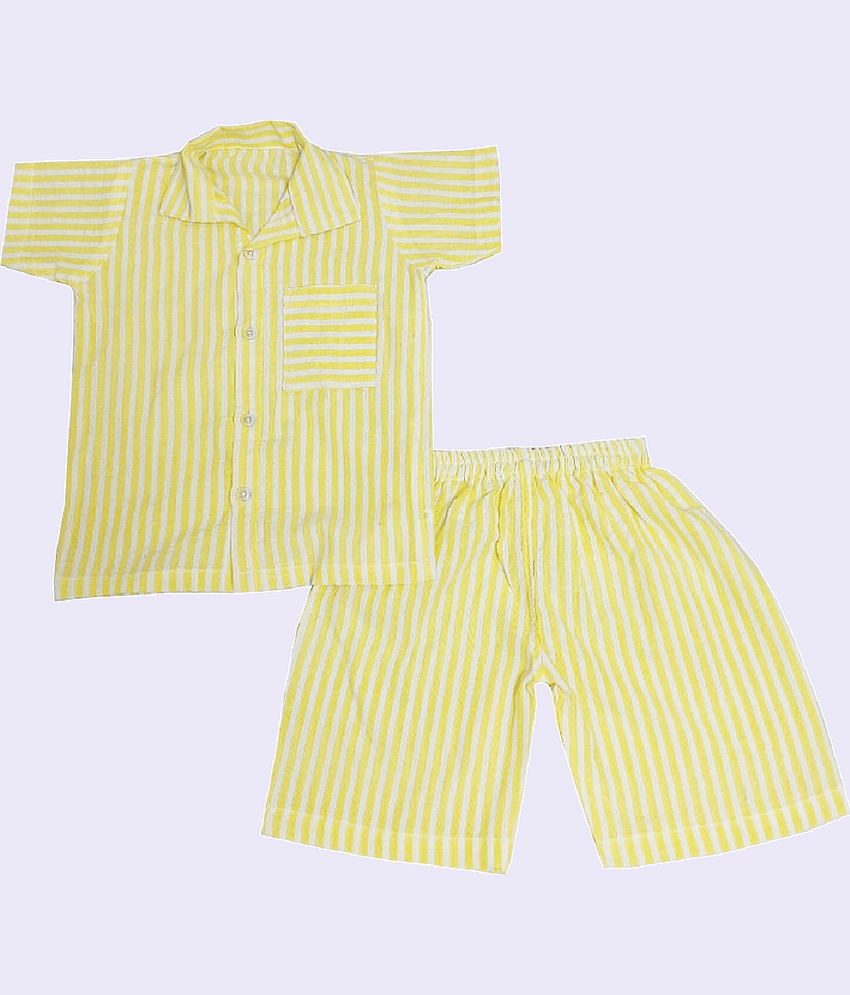 harshvardhanmart.com Pack of 1 Boys Cotton Shirt & Shorts Set ( Blue )