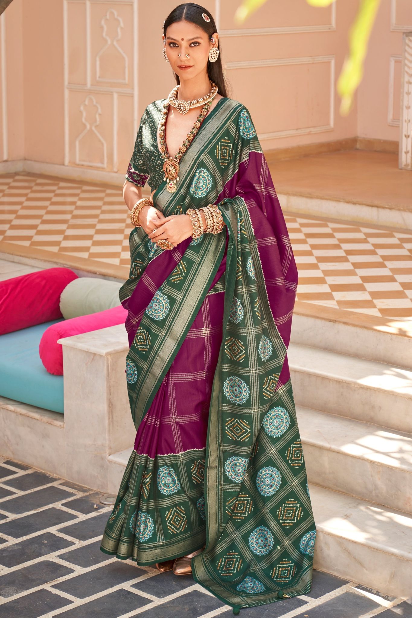Purple Silk Patola Saree